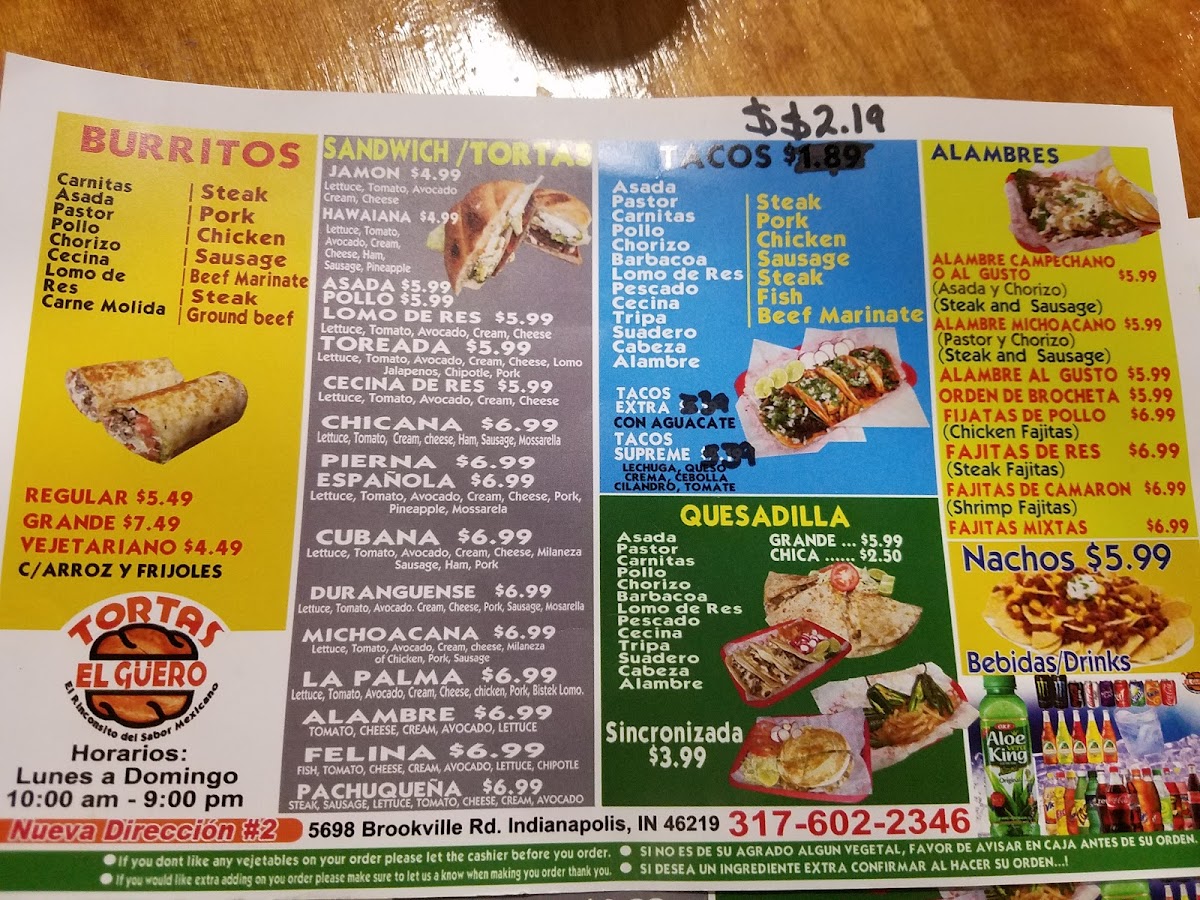 Tortas El Guero Menu - Image 3